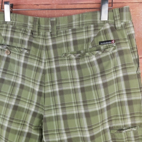 🍄3/50$🍄 QUICKSILVER plaid bermuda shorts sz 34 - Picture 5 of 7